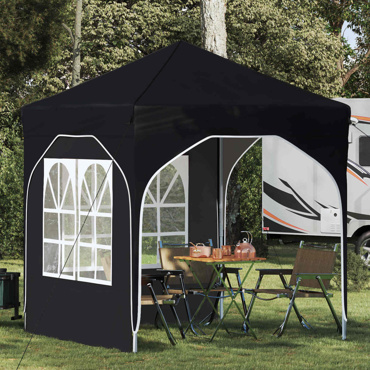 Vidaxl pop-up partytent 192 x 192 x 245 cm zwart