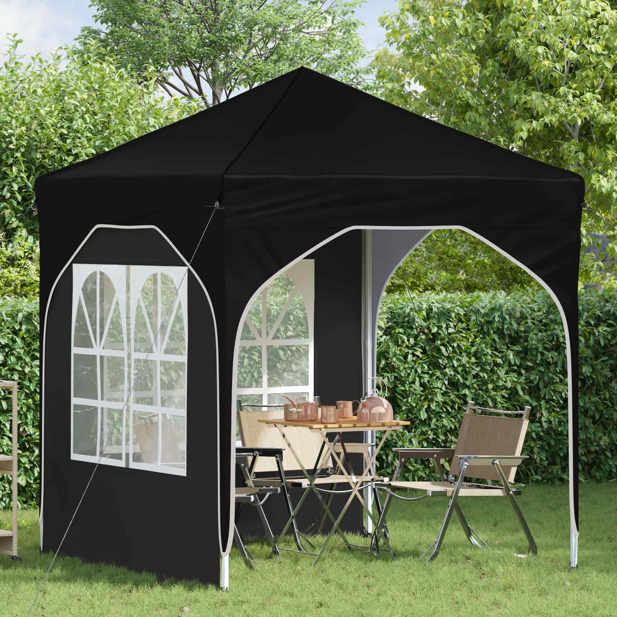 Vidaxl pop-up partytent 192 x 192 x 245 cm zwart