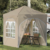 Vidaxl pop-up partytent 192 x 192 x 245 cm crèmekleurig