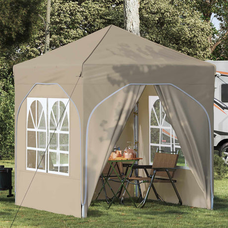 Vidaxl pop-up partytent 192 x 192 x 245 cm crèmekleurig