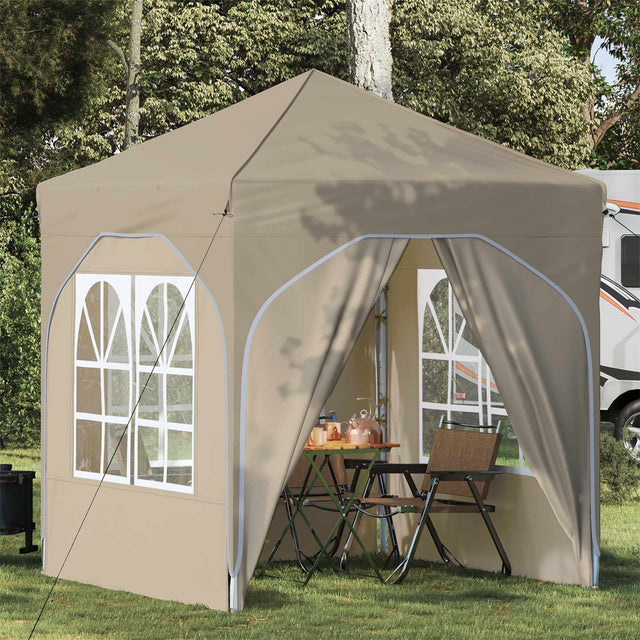 Vidaxl pop-up partytent 192 x 192 x 245 cm crèmekleurig