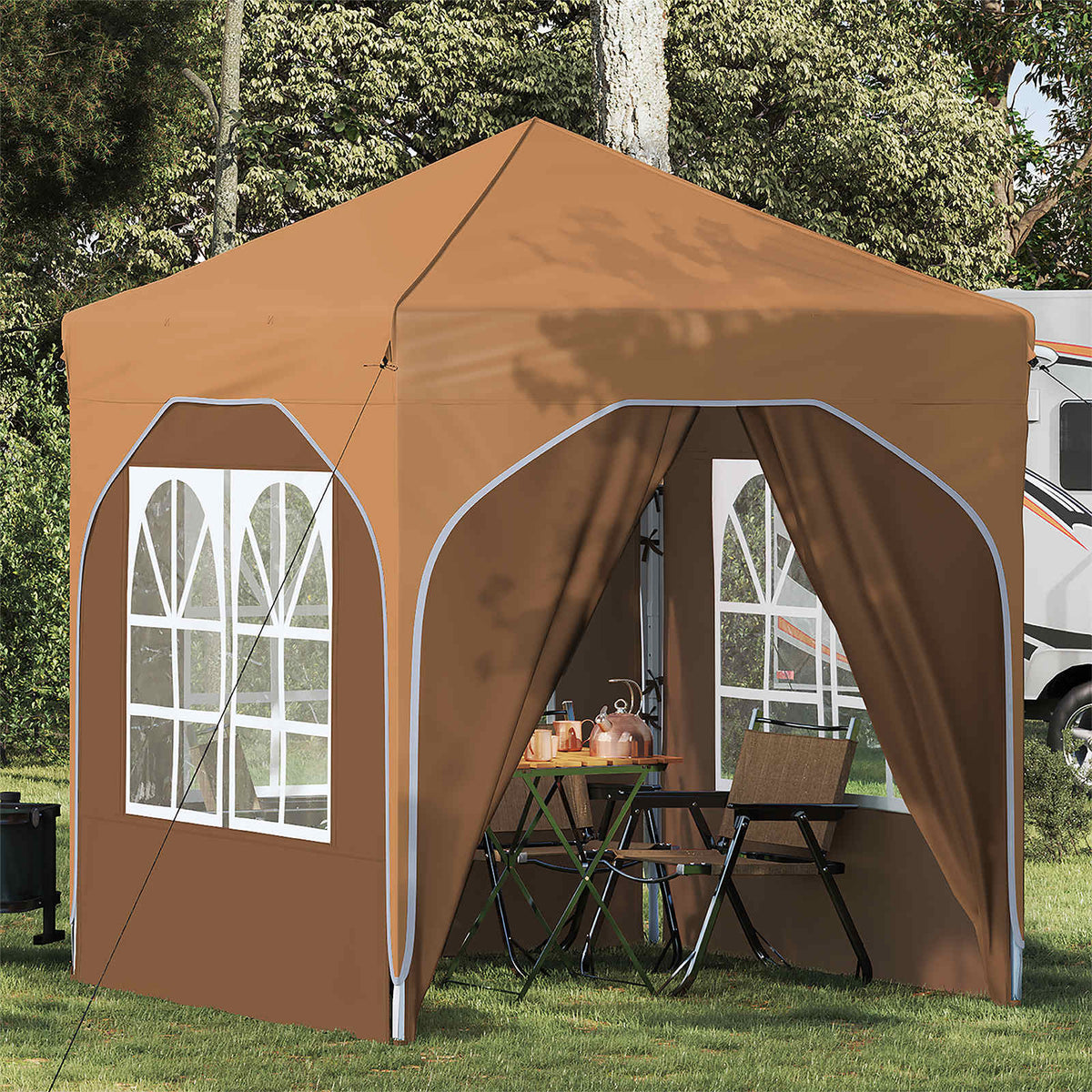 Vidaxl pop-up partytent 192 x 192 x 245 cm beige