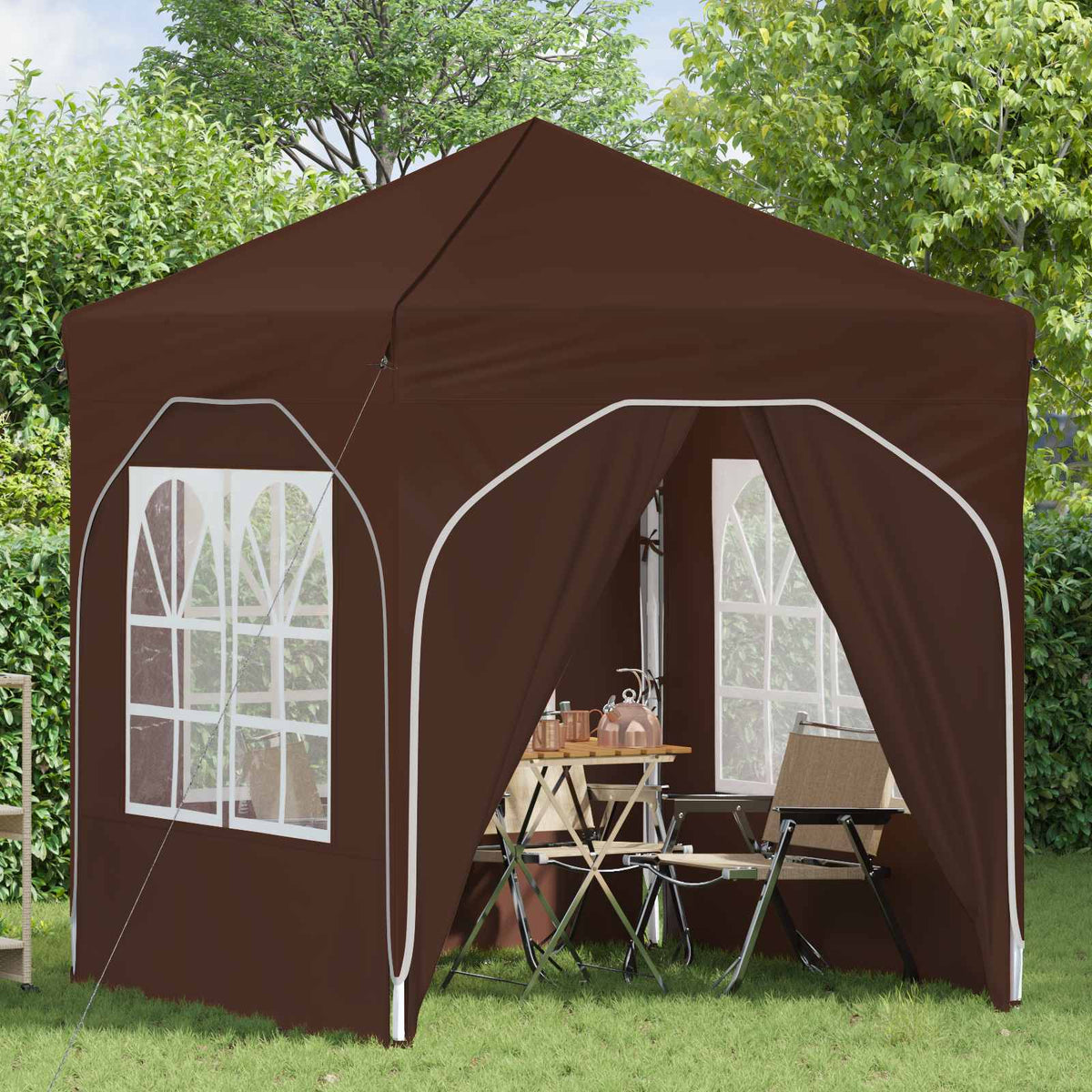 Vidaxl pop-up partytent 192 x 192 x 245 cm bruin