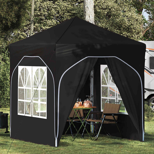 Vidaxl pop-up partytent 192 x 192 x 245 cm zwart