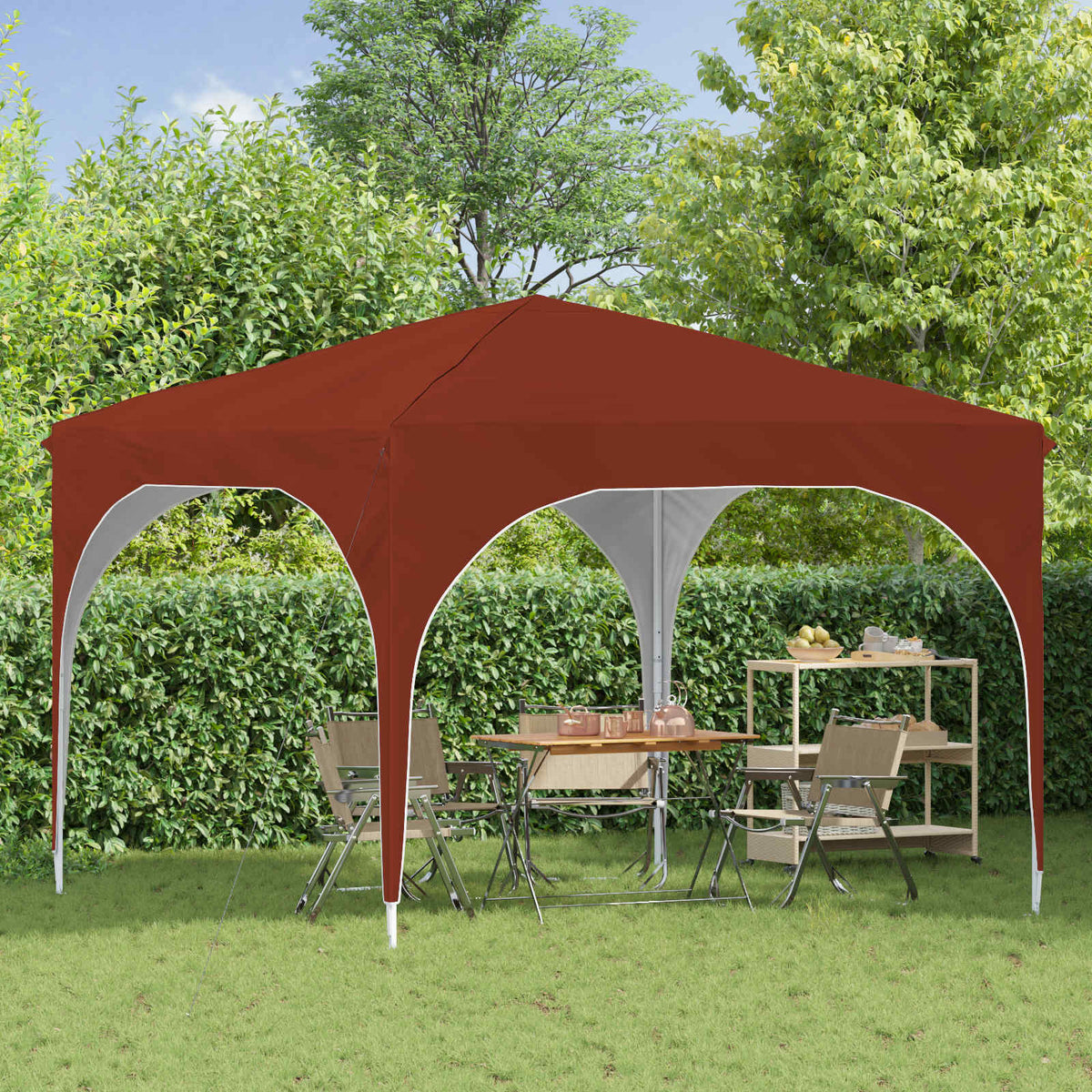 Vidaxl pop-up partytent 290 x 290 x 245 cm terracotta
