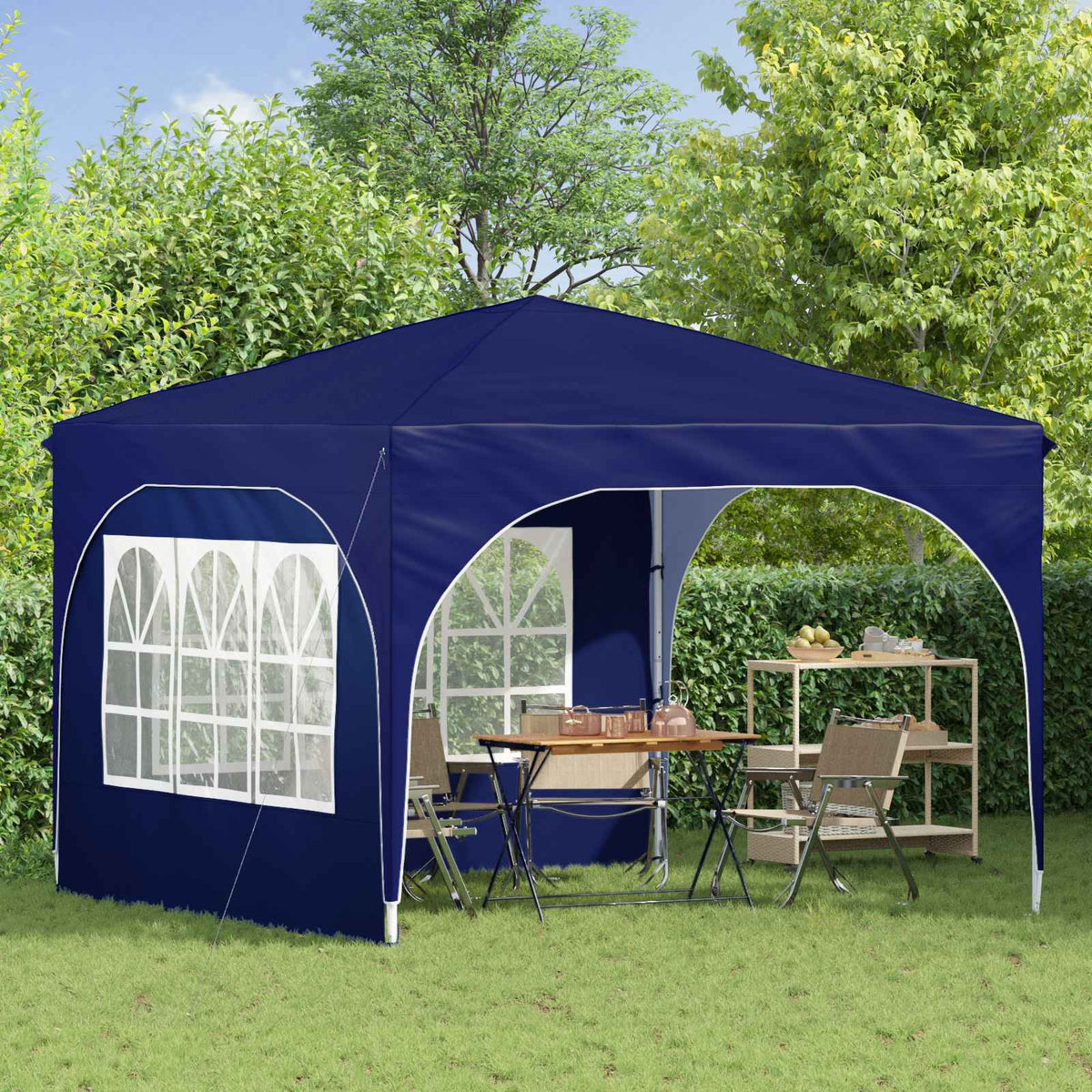 Vidaxl pop-up partytent 290 x 290 x 245 cm blauw