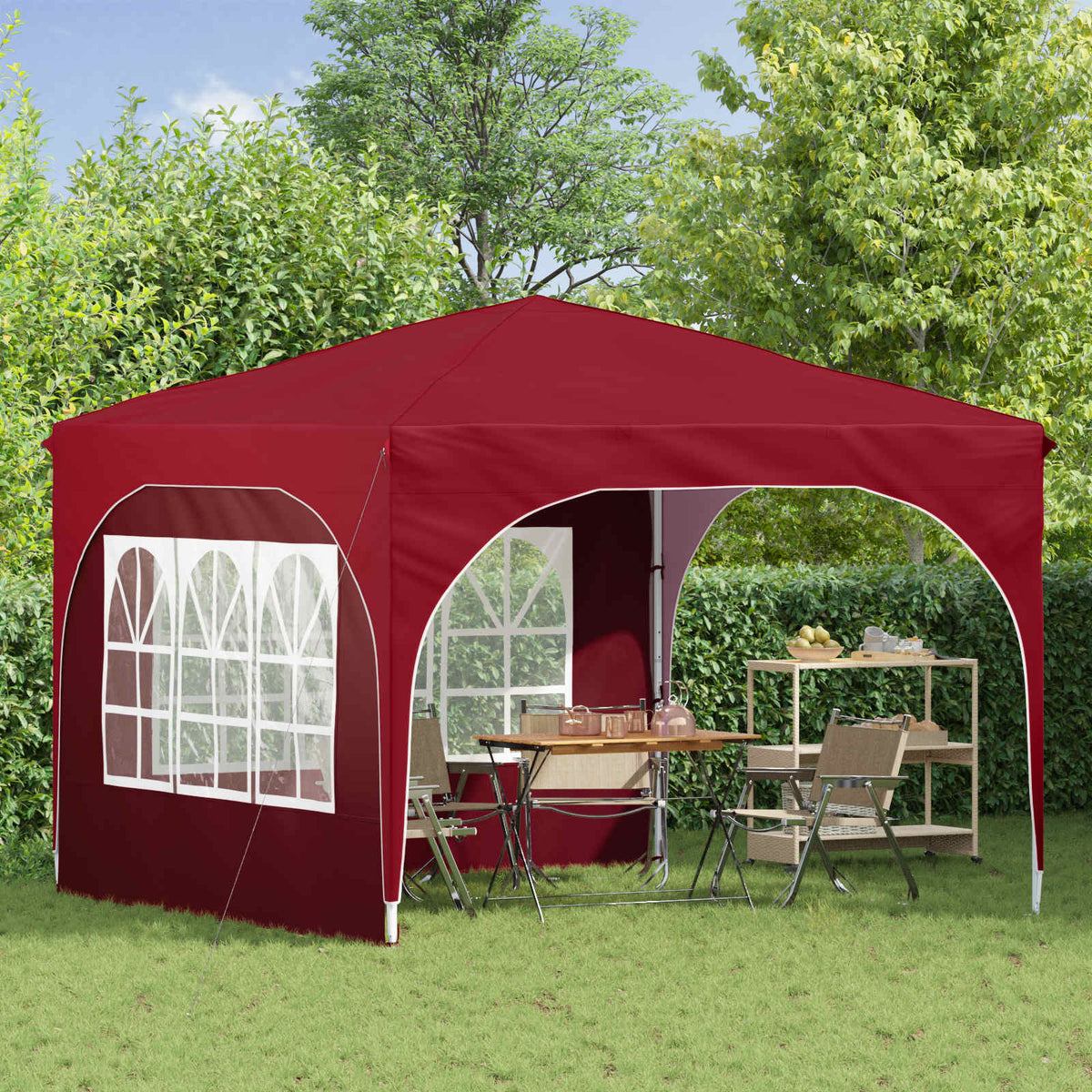 Vidaxl pop-up partytent 290 x 290 x 245 cm bordeauxrood
