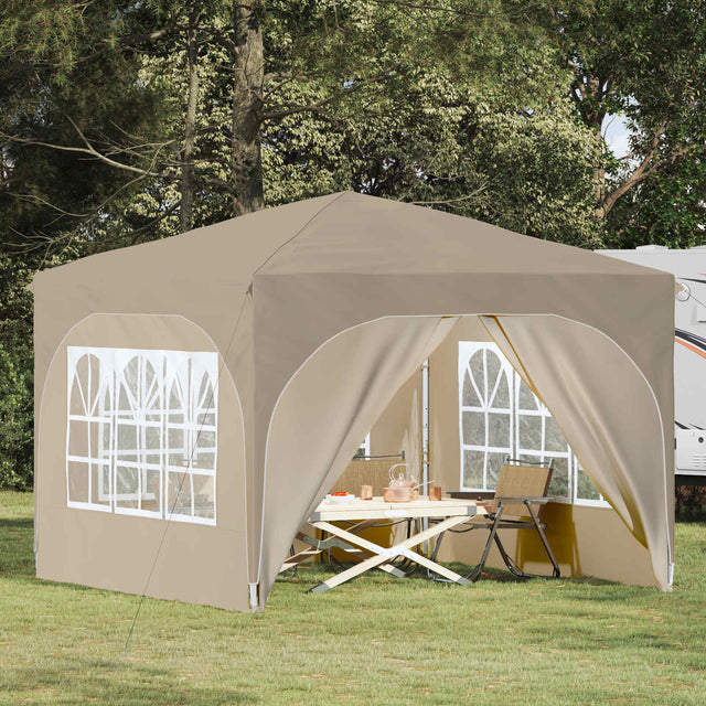 Vidaxl pop-up partytent 290 x 290 x 245 cm crèmekleurig
