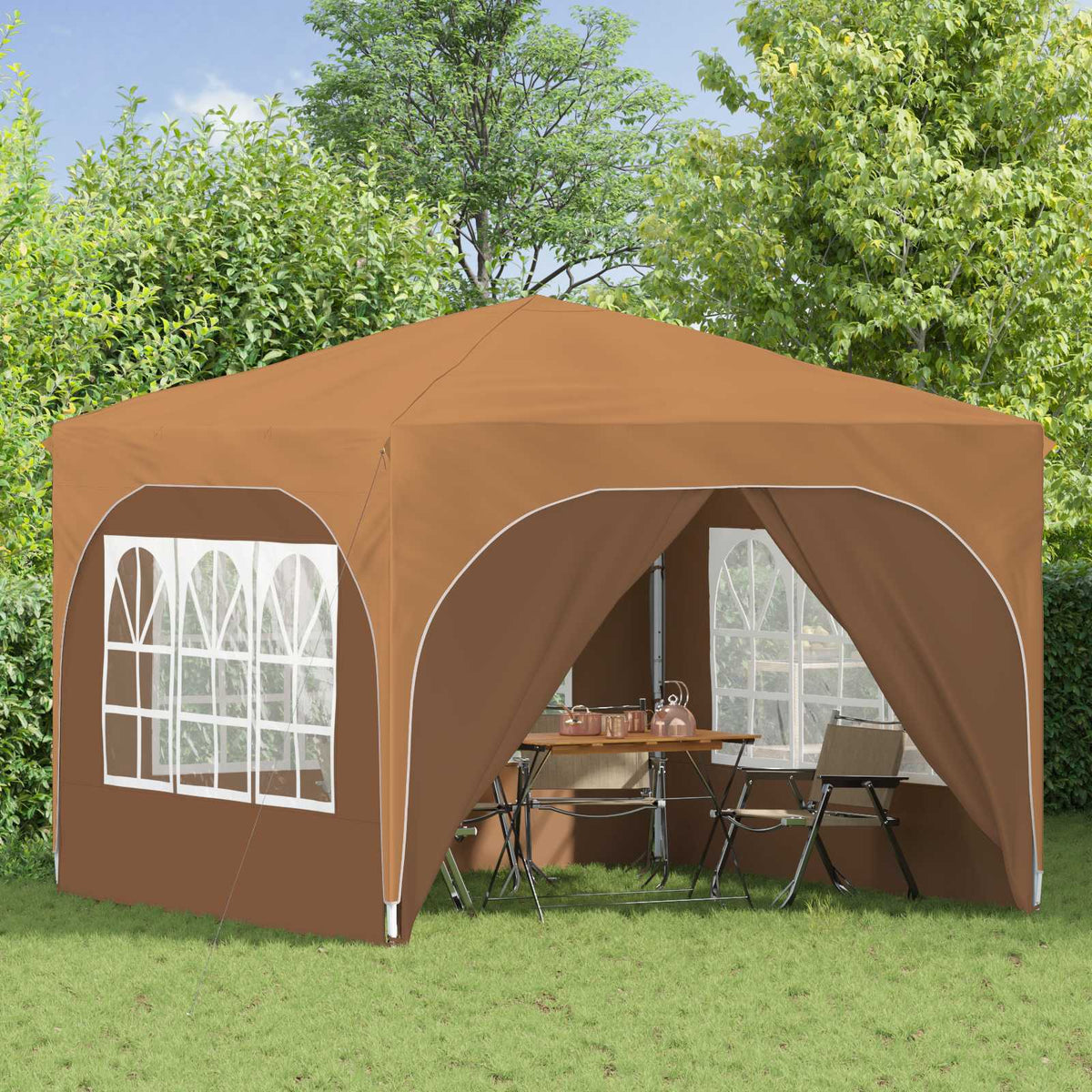 Vidaxl pop-up partytent 290 x 290 x 245 cm beige