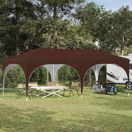 Vidaxl pop-up partytent 575 x 288 x 245 cm bruin oxford stof