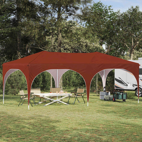 Vidaxl pop-up partytent 575 x 288 x 245 cm terracotta oxford stof