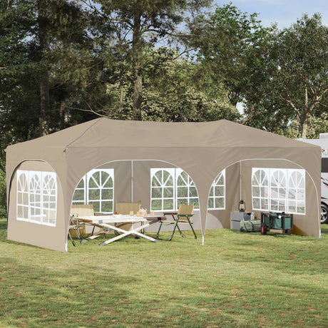 Vidaxl pop-up partytent 575 x 288 x 245 cm crèmekleurig oxford stof