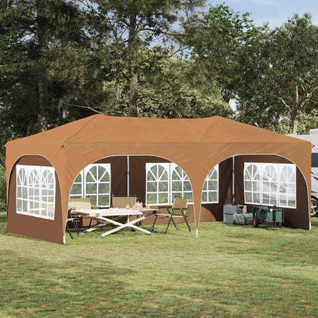 Vidaxl pop-up partytent 575 x 288 x 245 cm beige oxford stof