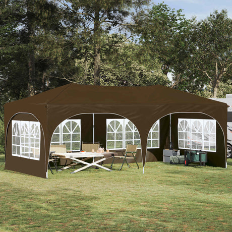 Vidaxl pop-up partytent 575 x 288 x 245 cm taupe oxford stof