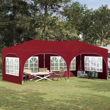 Vidaxl pop-up partytent 575 x 288 x 245 cm bordeauxrood oxford stof