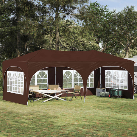 Vidaxl pop-up partytent 575 x 288 x 245 cm bruin oxford stof