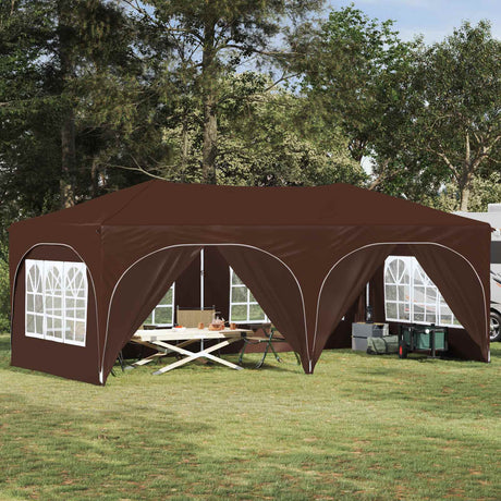 Vidaxl pop-up partytent 575 x 288 x 245 cm bruin oxford stof