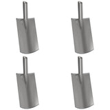 Vidaxl schep hoofd 4 st zilver 43 x 17 cm gepoedercoat staal