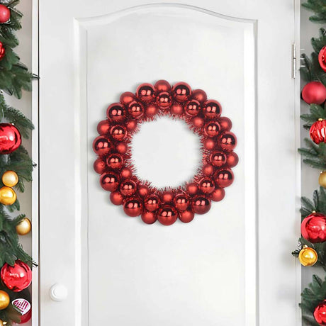 Vidaxl kerstbal kransen 2 st rood 33 x 33 x 7 cm polystyreen