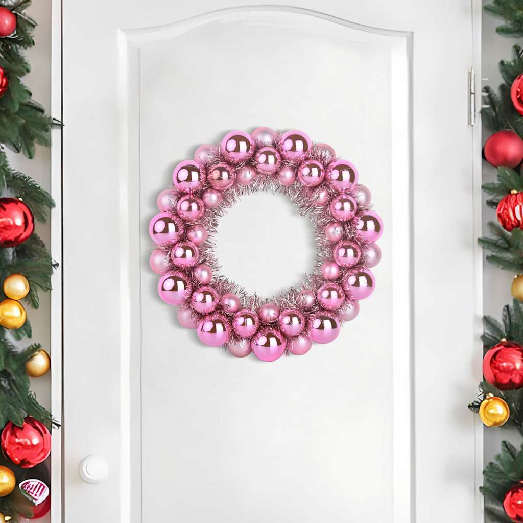 Vidaxl kerstbal kransen 2 st roze 33 x 33 x 7 cm polystyreen