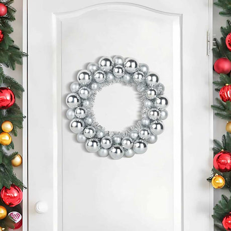 Vidaxl kerstbal kransen 2 st zilver 33 x 33 x 7 cm polystyreen