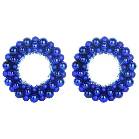 Vidaxl kerstbal kransen 2 st blauw 33 x 33 x 7 cm polystyreen
