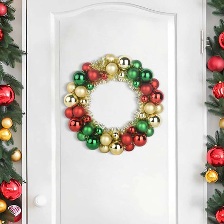 Vidaxl kerstbal kransen 2 st multikleur 33 x 33 x 7 cm polystyreen