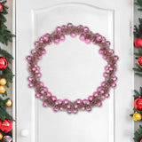 Vidaxl kerstbal guirlande led's roze 186 cm polystyreen