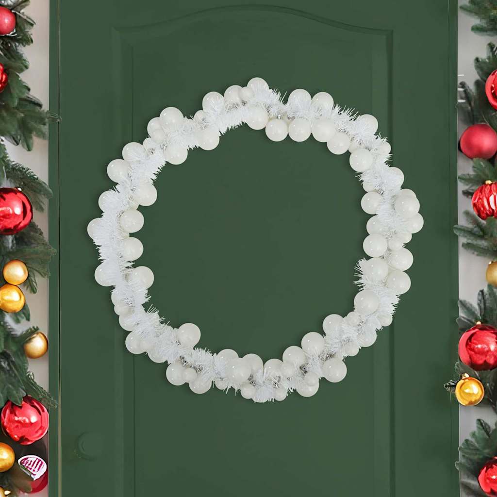 Vidaxl kerstbal guirlande led's wit 186 cm polystyreen