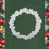 Vidaxl kerstbal guirlande led's wit 186 cm polystyreen