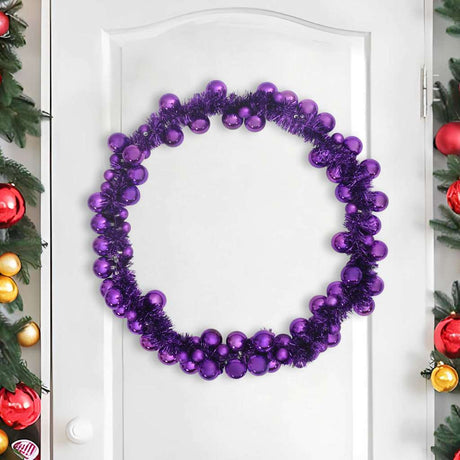 Vidaxl kerstbal guirlande led's lila 186 cm polystyreen