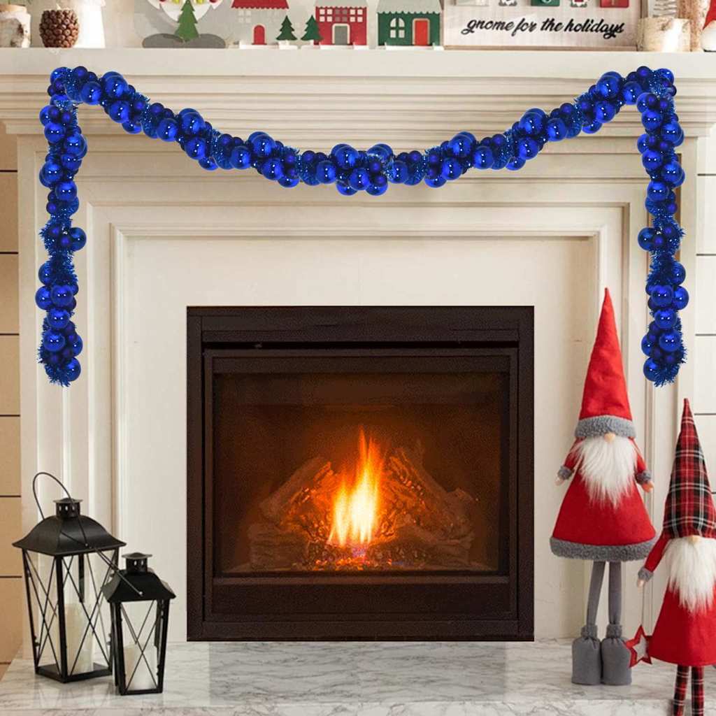 Vidaxl kerstbal guirlande led's blauw 186 cm polystyreen