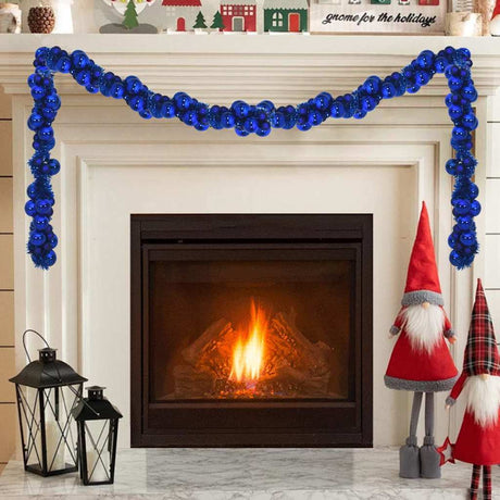 Vidaxl kerstbal guirlande led's blauw 186 cm polystyreen