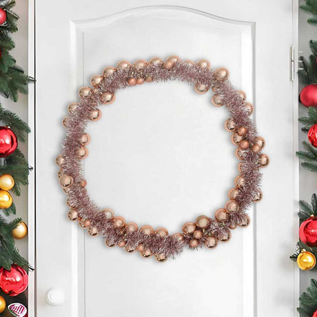 Vidaxl kerstbal guirlande led's rose gold 186 cm polystyreen