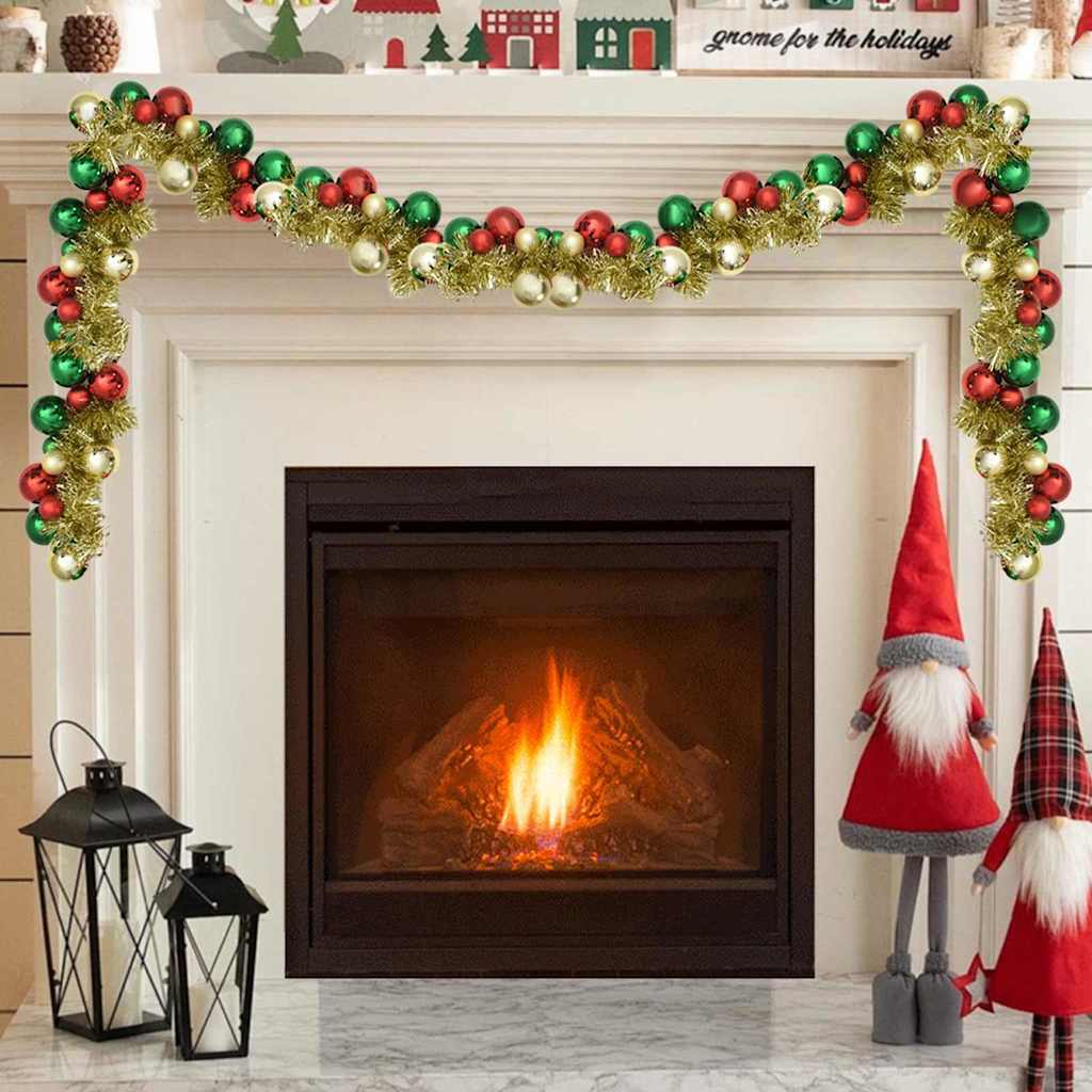 Vidaxl kerstbal guirlande led's multikleur 186 cm polystyreen