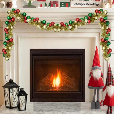 Vidaxl kerstbal guirlande led's multikleur 186 cm polystyreen