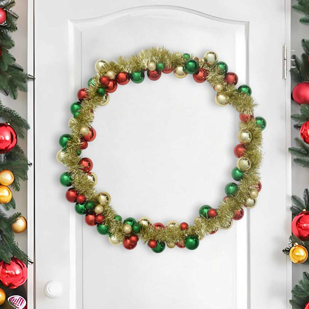 Vidaxl kerstbal guirlande led's multikleur 186 cm polystyreen