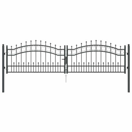 Vidaxl hekpoort met spear boven kampen 305 x 75 cm vergrendelbaar