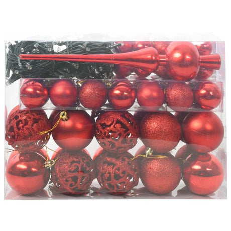 Vidaxl kerstbal set 61 st 150 led's warmwit ø 6 cm