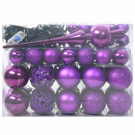 Vidaxl kerstbal set 61 st 150 led's warmwit ø 6 cm