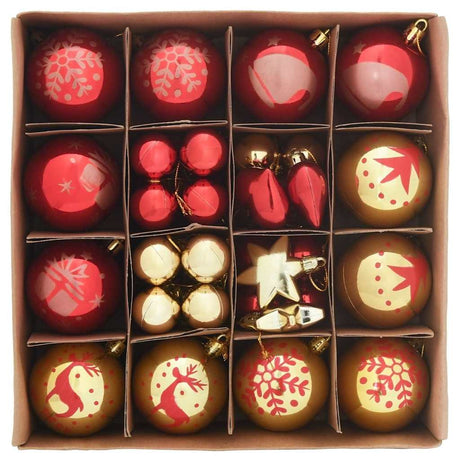 Vidaxl kerstbal set 40 st goud en rood ø 6 cm kunststof