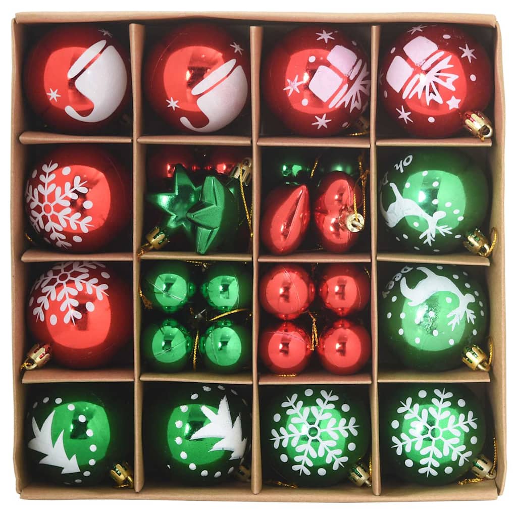Vidaxl kerstbal set 40 st rood en groen ø 6 cm kunststof
