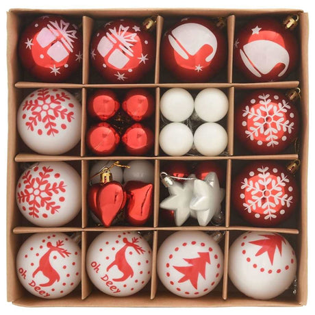 Vidaxl kerstbal set 40 st rood en wit ø 6 cm kunststof