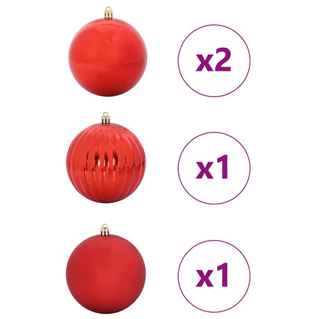Vidaxl kerstbal set xxl 4 st rood ø 20 cm kunststof