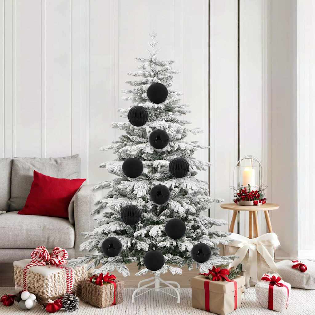 Vidaxl kerstbal set xl 9 st zwart ø 15 cm kunststof