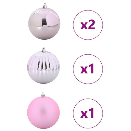 Vidaxl kerstbal set xxl 4 st roze ø 20 cm kunststof