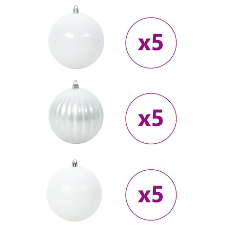 Vidaxl kerstbal set xl 15 st wit ø 10 cm kunststof