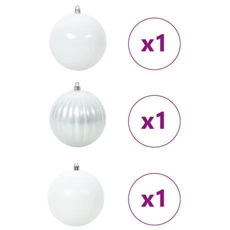 Vidaxl kerstbal set xxl 3 st wit ø 25 cm kunststof