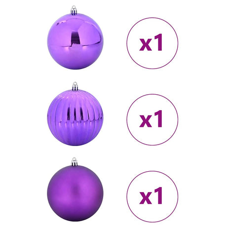Vidaxl kerstbal set xxl 3 st lila ø 25 cm kunststof