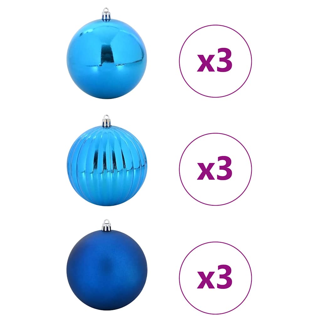 Vidaxl kerstbal set xl 9 st blauw ø 15 cm kunststof